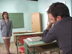 Russian redhead teacher sucks dicks
