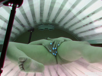 Hidden Web Camera Juvenile Angel is Touching her Love Tunnel in Solarium